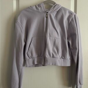 H&M Light Purple Cropped Hoodie Sweater